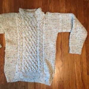 Vintage Handmade Fisherman Irish Rainbow Sweater